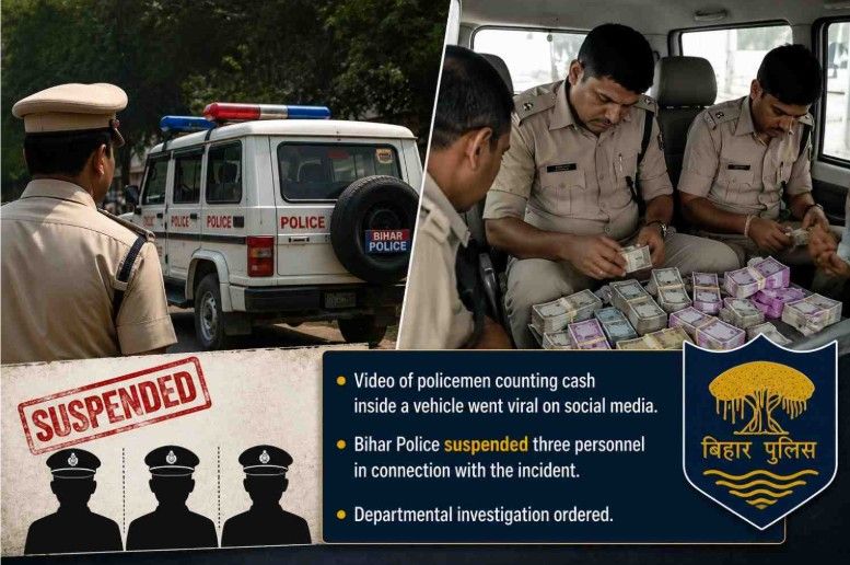 Three Bihar Police Personnel Suspended After Video of Counting Cash in Vehicle Goes Viral
